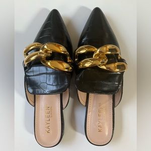 Kayleen Los Angeles women’s Black Embellished Sandles 6.5‎